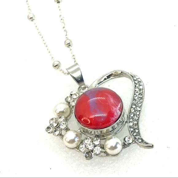 Snap heart pearls rhinestones handmade 20mmSnap SN20 - Picture 4 of 4